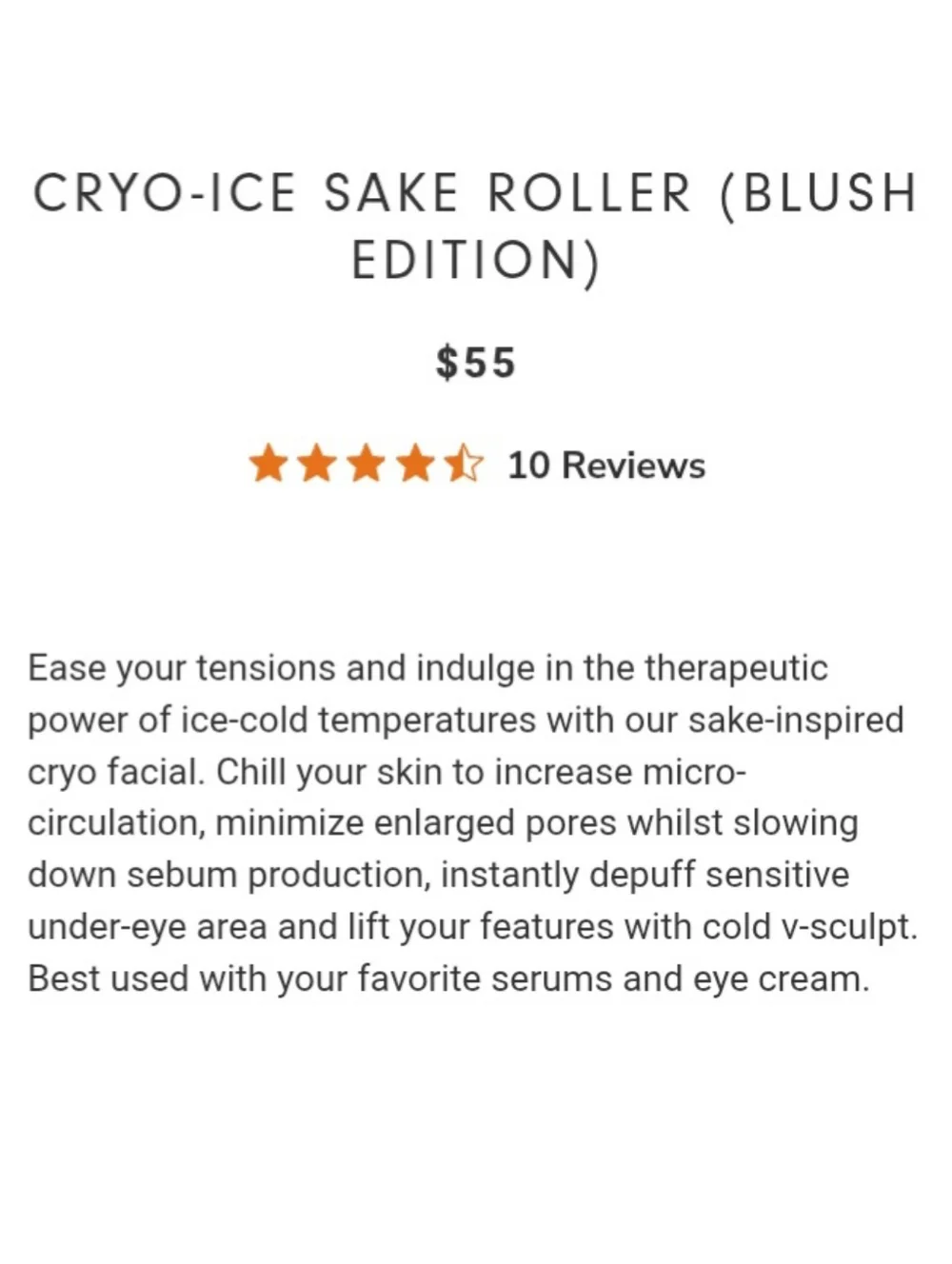 🎉2•$13/3•$18🎉 SKIN INC Cryo-Ice Sake Roller Blush Edition